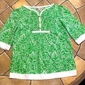 Lilly Pulitzer key lime green and white top.